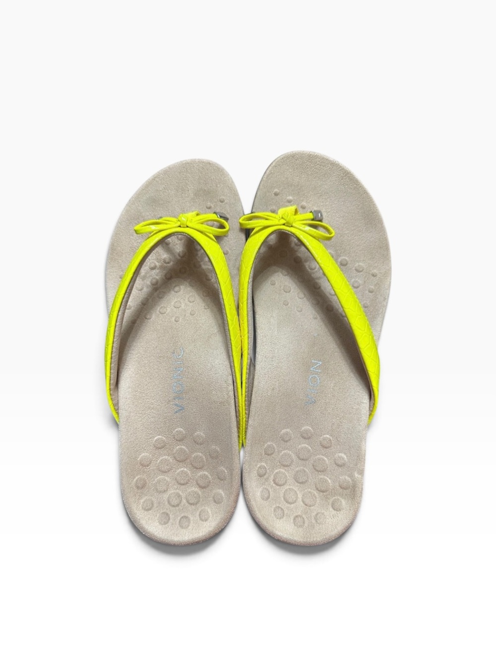 🧡 Vionic Neon Yellow Bow Thong Sandals 🧡